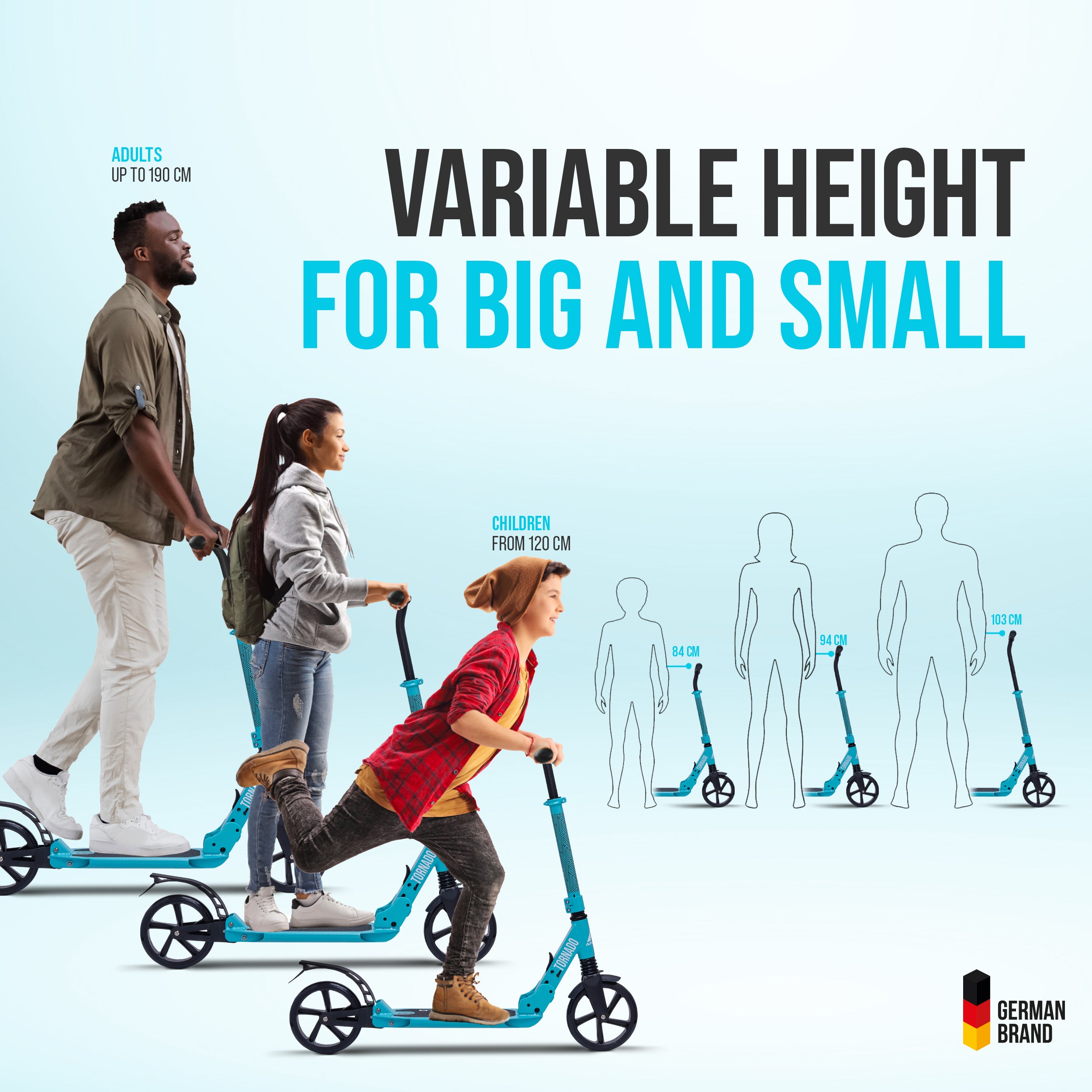 Apollo - Trottinette Apollo High End - Trottinette Tornado City avec frein et suspension - Menthe