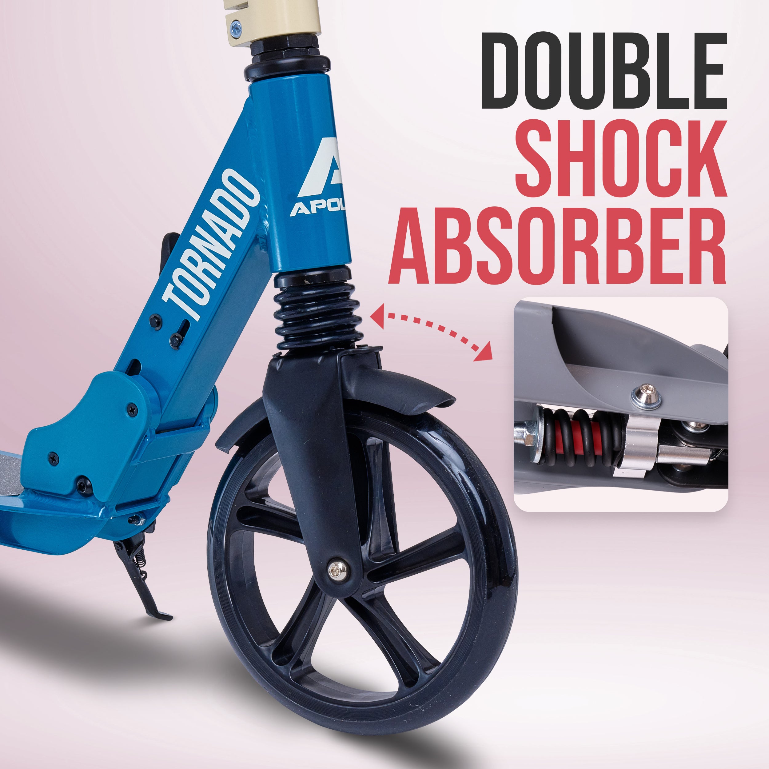 Apollo - Trottinette Apollo High End - Trottinette Tornado City avec frein et suspension - Turquoise