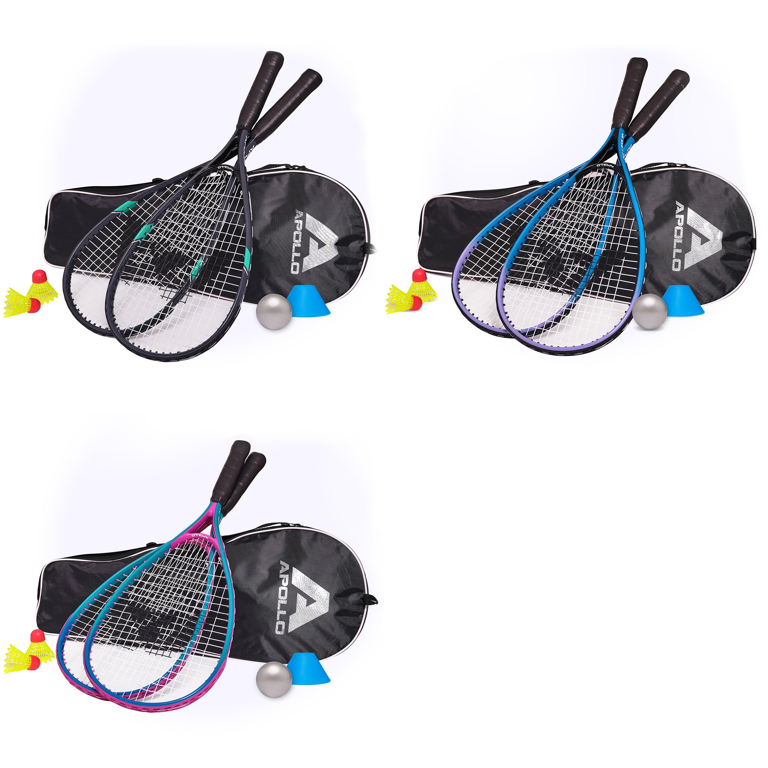 Apollo - Kit Raquettes Badminton de Différentes Couleurs pour Adulte et Enfant -