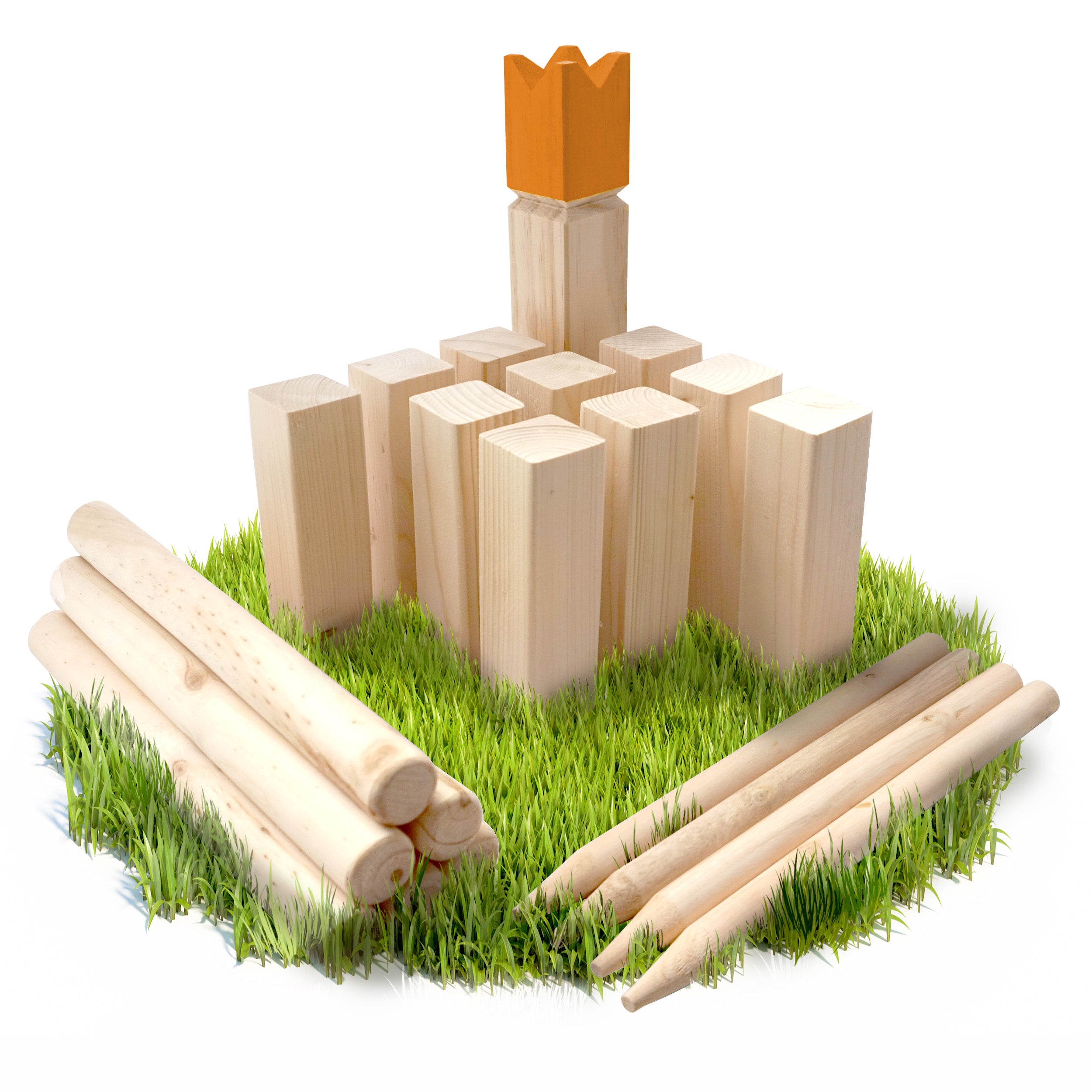 Ocean5 - Kubb - Original Jeu de Société Viking - Jeu en Bois Premium Ocean5 - Kubb - Gold - 25 x 4,7 cm (H B)