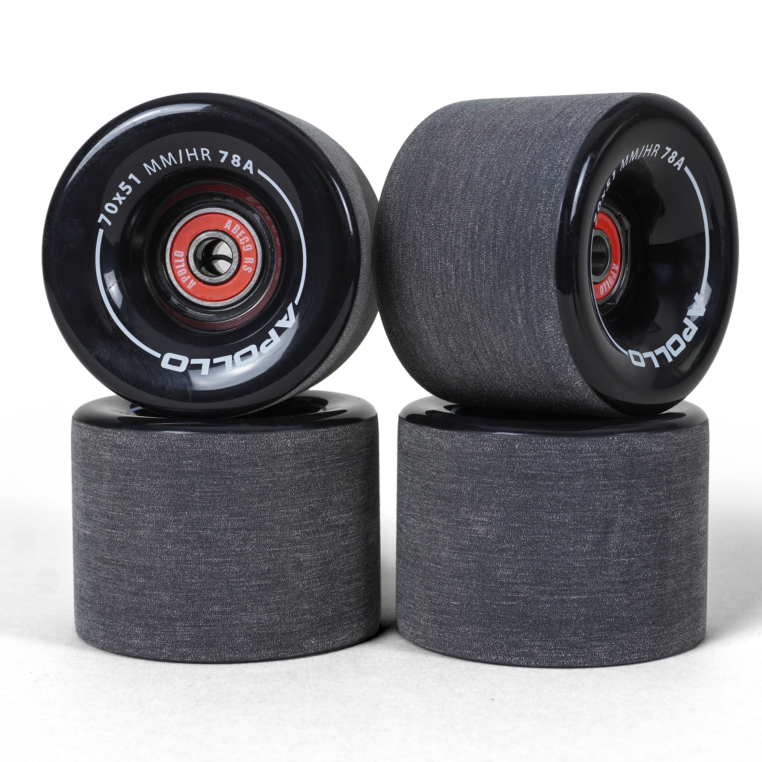 Apollo Funsport France - Roues Apollo Noires pour Longboard & Skateboard - Black - 70 x 51