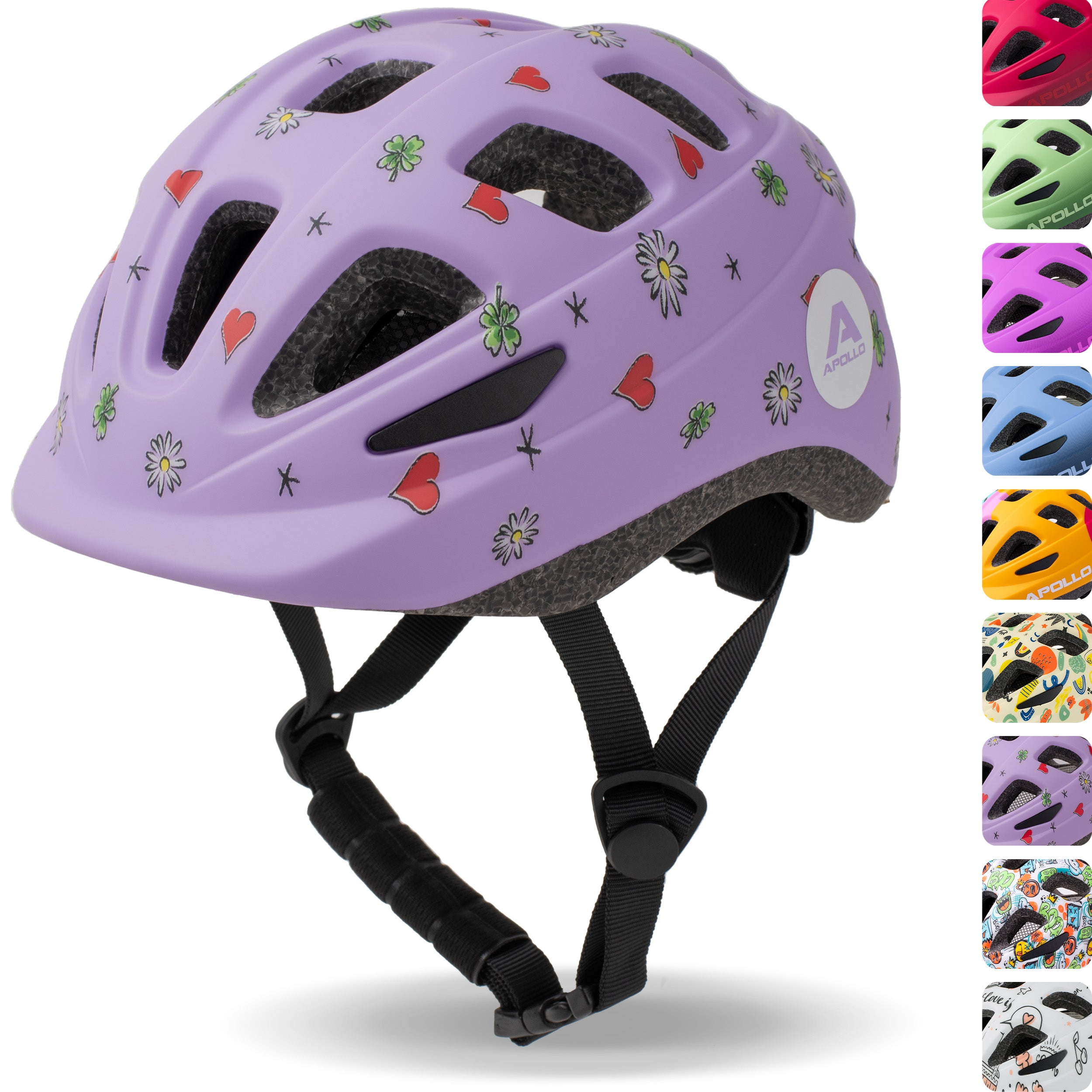 Apollo - APOLLO Casque Multisport pour Enfants et Adolescents - Flower Love