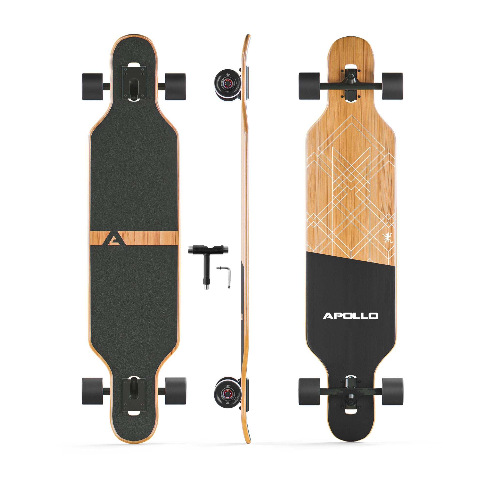 Apollo - Longboard en fibre de verre - Bali Slide Black - 39 - T-Tool inclus - Bali Slide Black