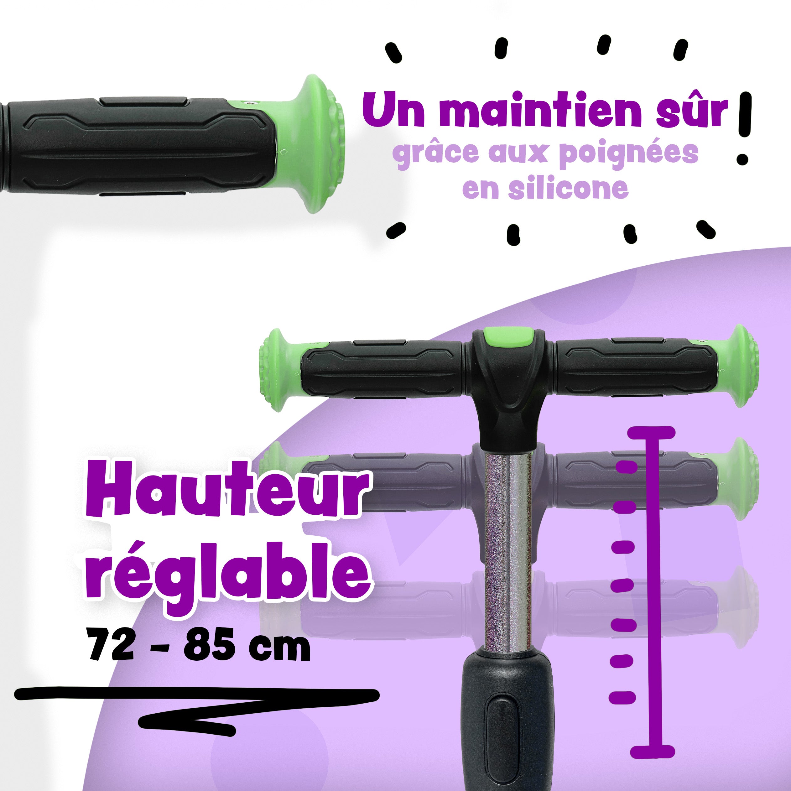 Apollo - Trottinette pour enfants “KidsPro4” trottinette à LED pliable - Grün