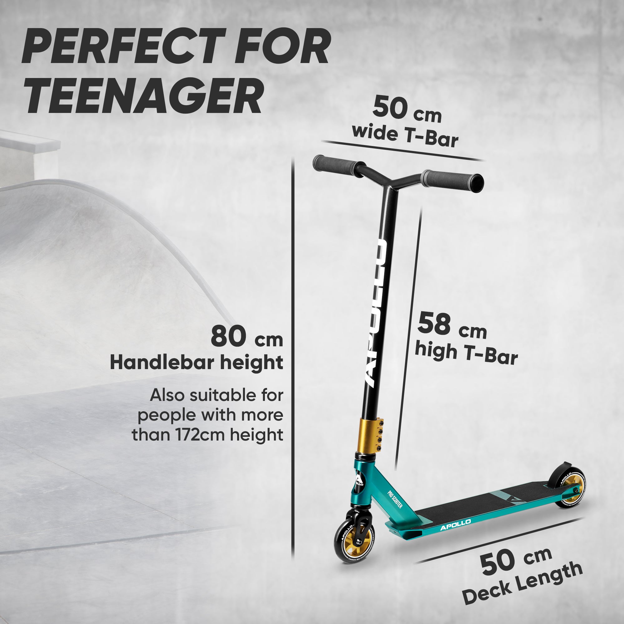 Apollo - Stunt Scooter - Star Pro - HighQuality eloxierter Profi Stunt Scooter - Noir Menthe Or
