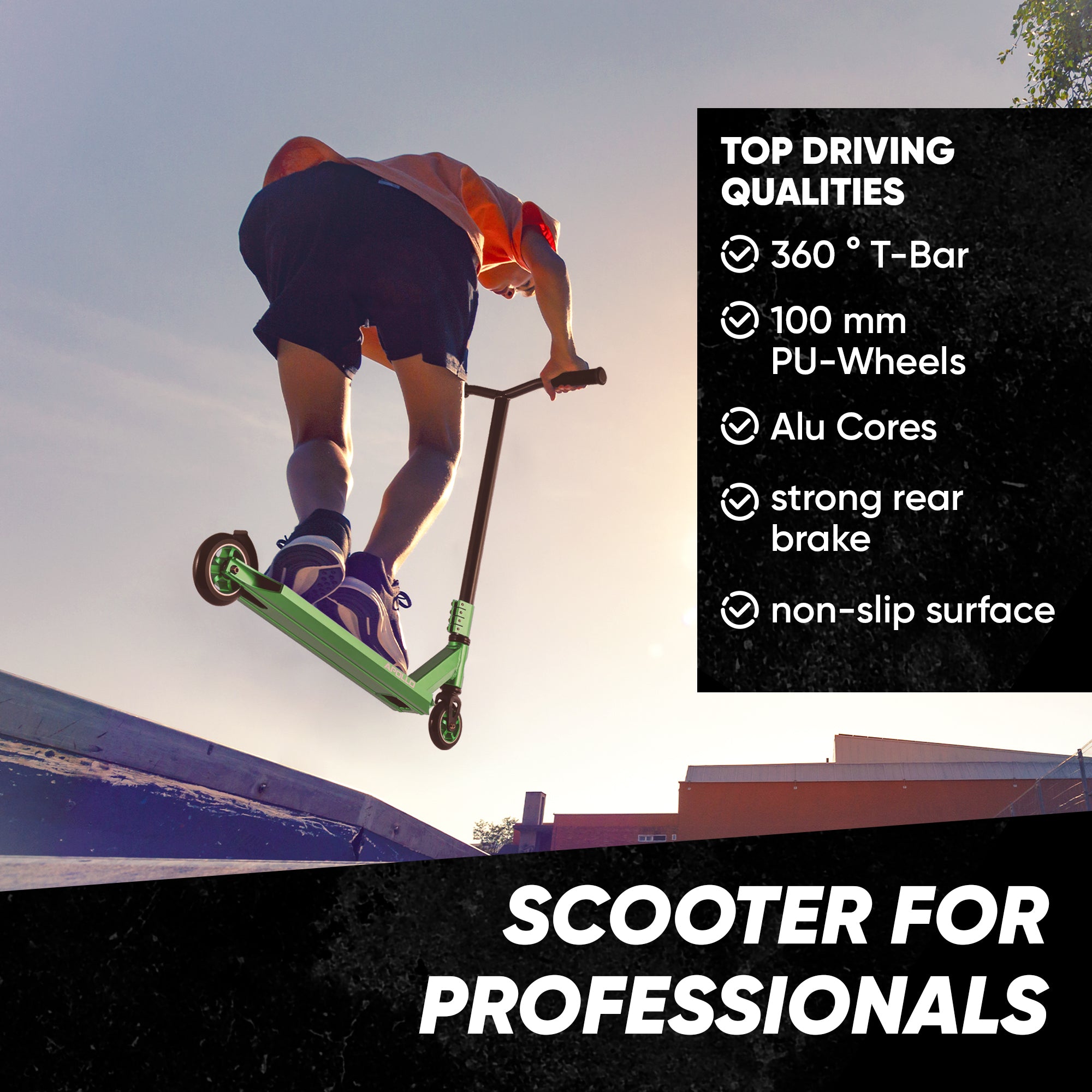 Apollo - Stunt Scooter - Star Pro - HighQuality eloxierter Profi Stunt Scooter - Vert