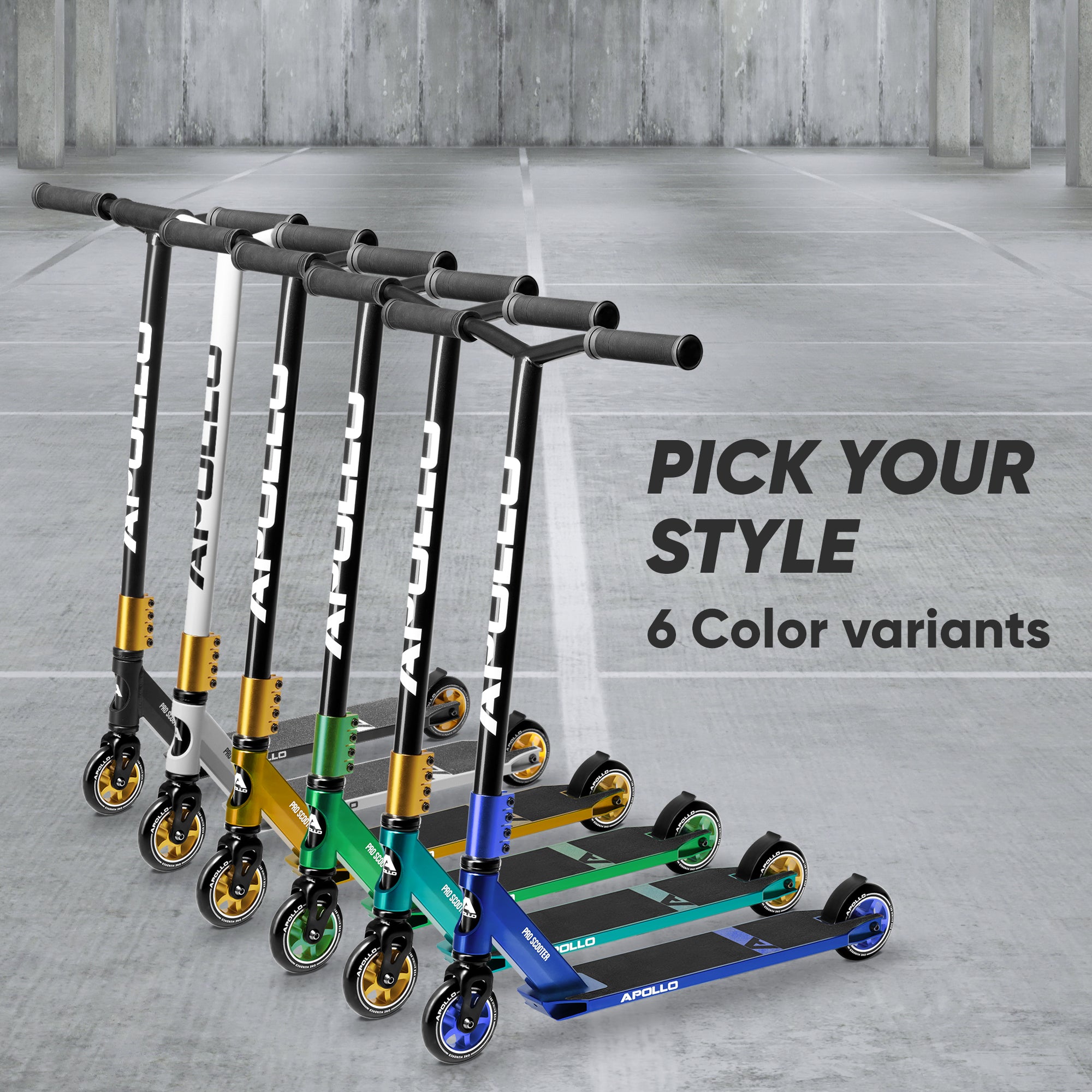 Apollo - Stunt Scooter - Star Pro - HighQuality eloxierter Profi Stunt Scooter - Noir Menthe Or