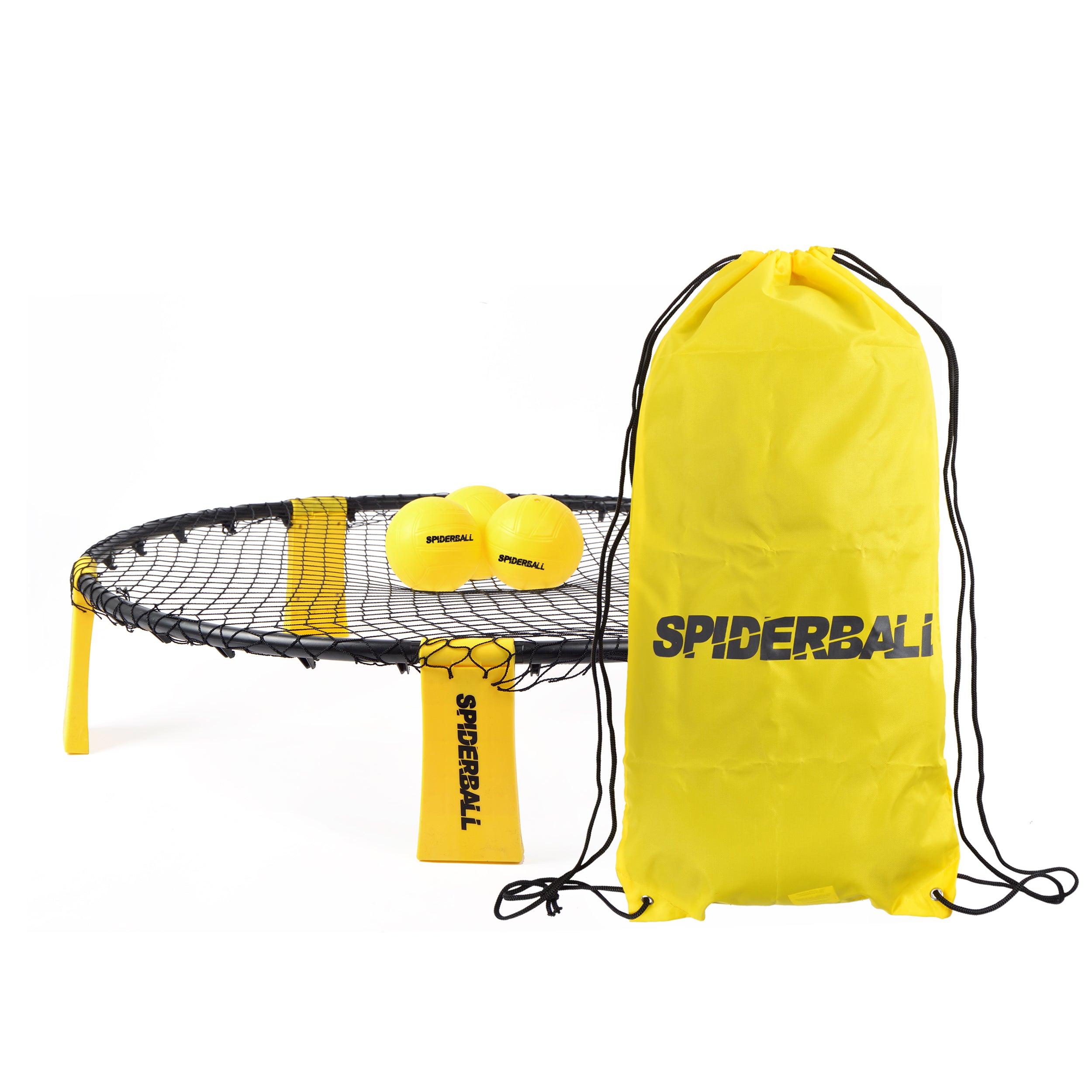 Ocean 5 - Kit de balles de la marque Spiderball - Jeu de balle avec filet - 3 balles et sac de rangement - Jaune