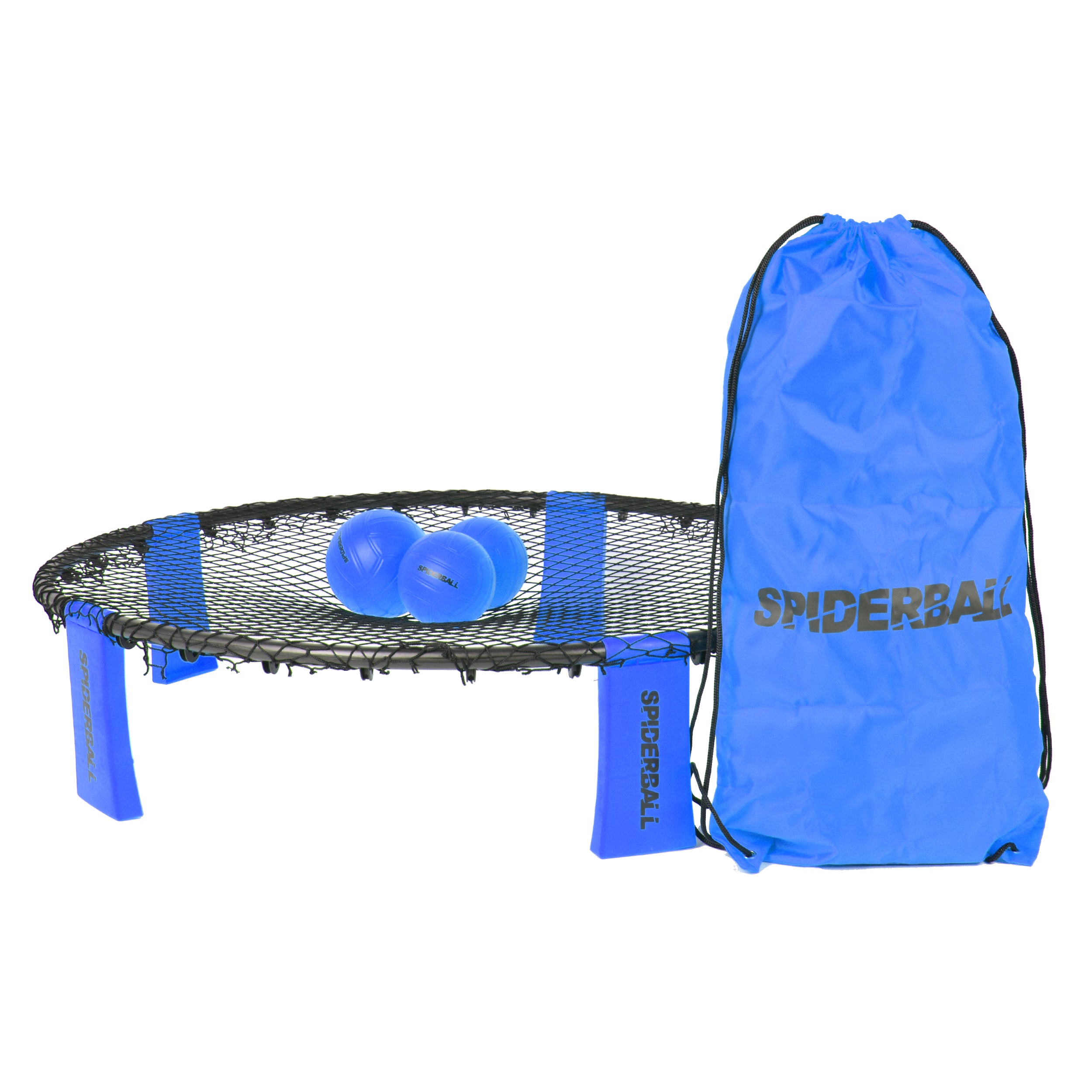 Ocean 5 - Kit de balles de la marque Spiderball - Jeu de balle avec filet - 3 balles et sac de rangement - Bleu