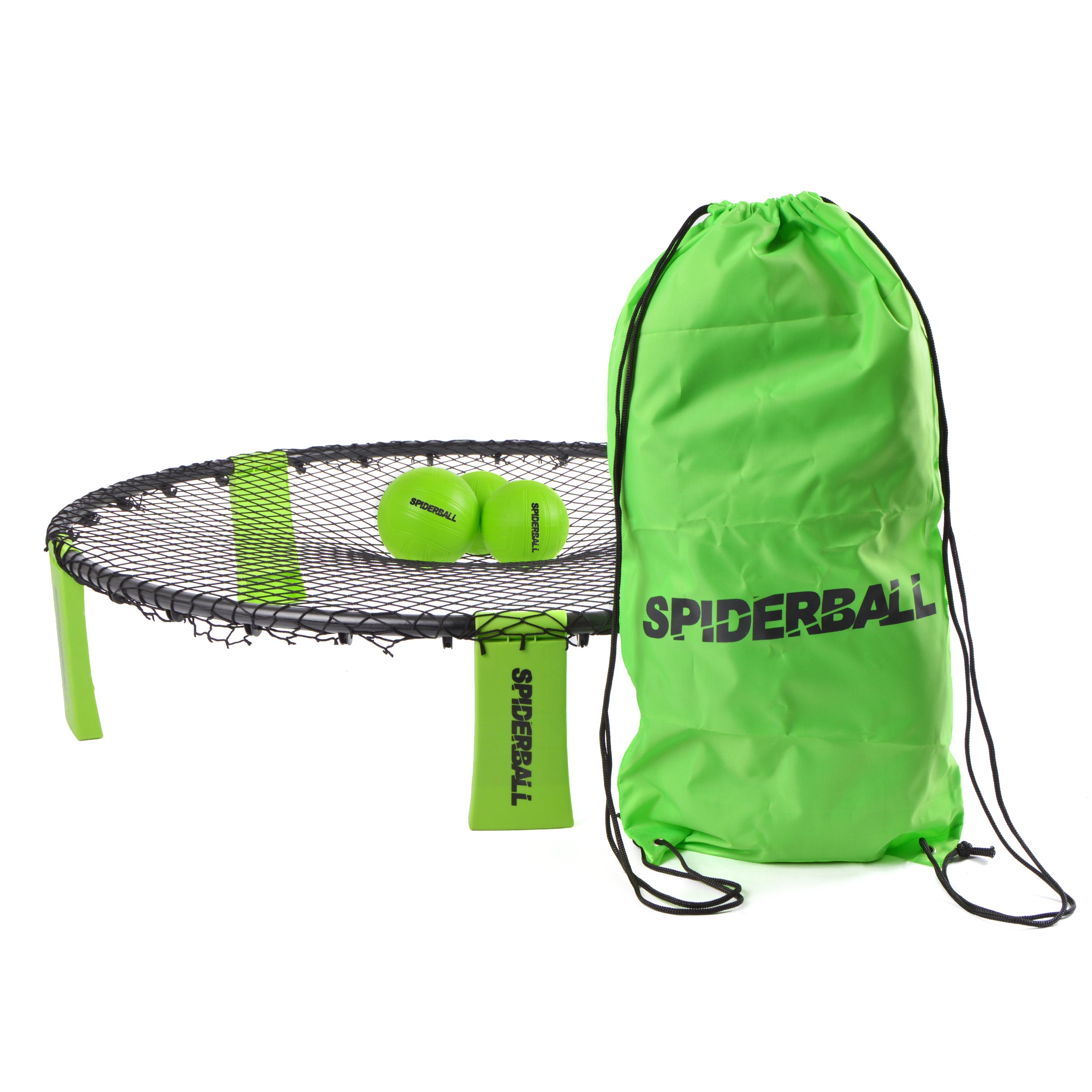 Ocean 5 - Kit de balles de la marque Spiderball - Jeu de balle avec filet - 3 balles et sac de rangement - Vert