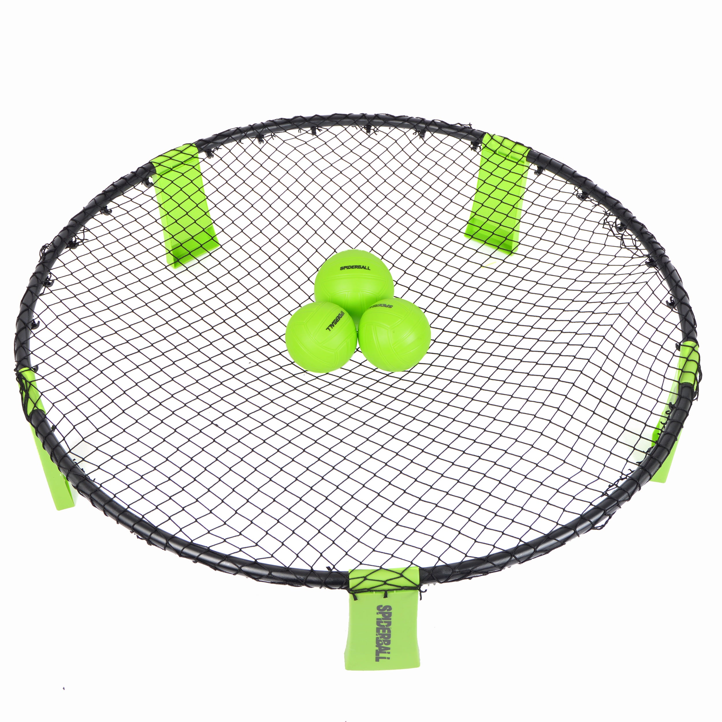 Ocean 5 - Kit de balles de la marque Spiderball - Jeu de balle avec filet - 3 balles et sac de rangement - Vert
