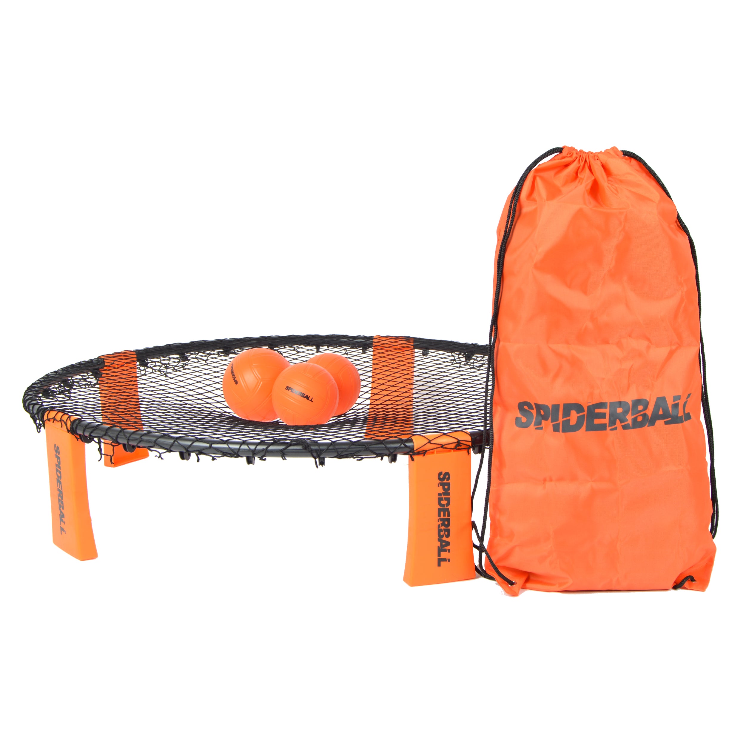 Ocean 5 - Kit de balles de la marque Spiderball - Jeu de balle avec filet - 3 balles et sac de rangement - Orange