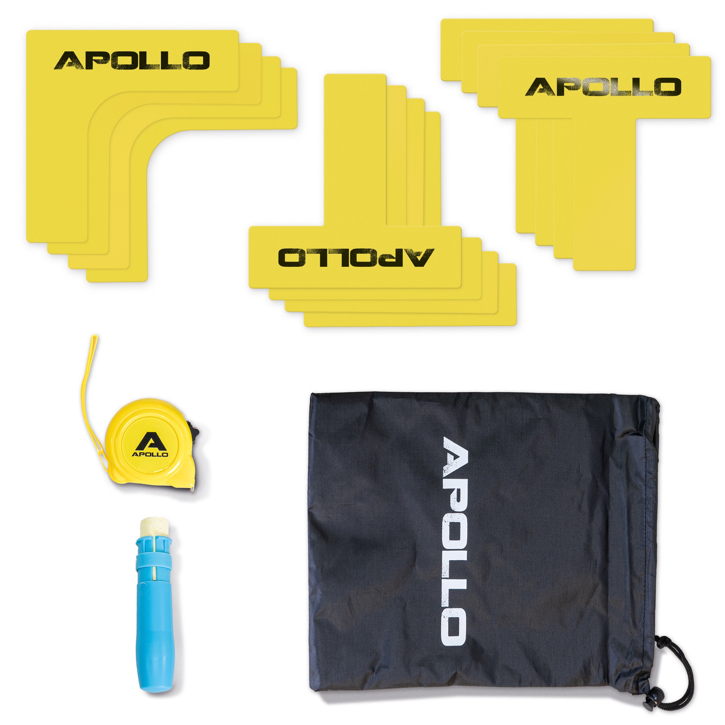 Apollo Funsport France - Apollo Court Marker Set - Kit de marquage de sol tout-en-un pour la précision et la polyvalence -