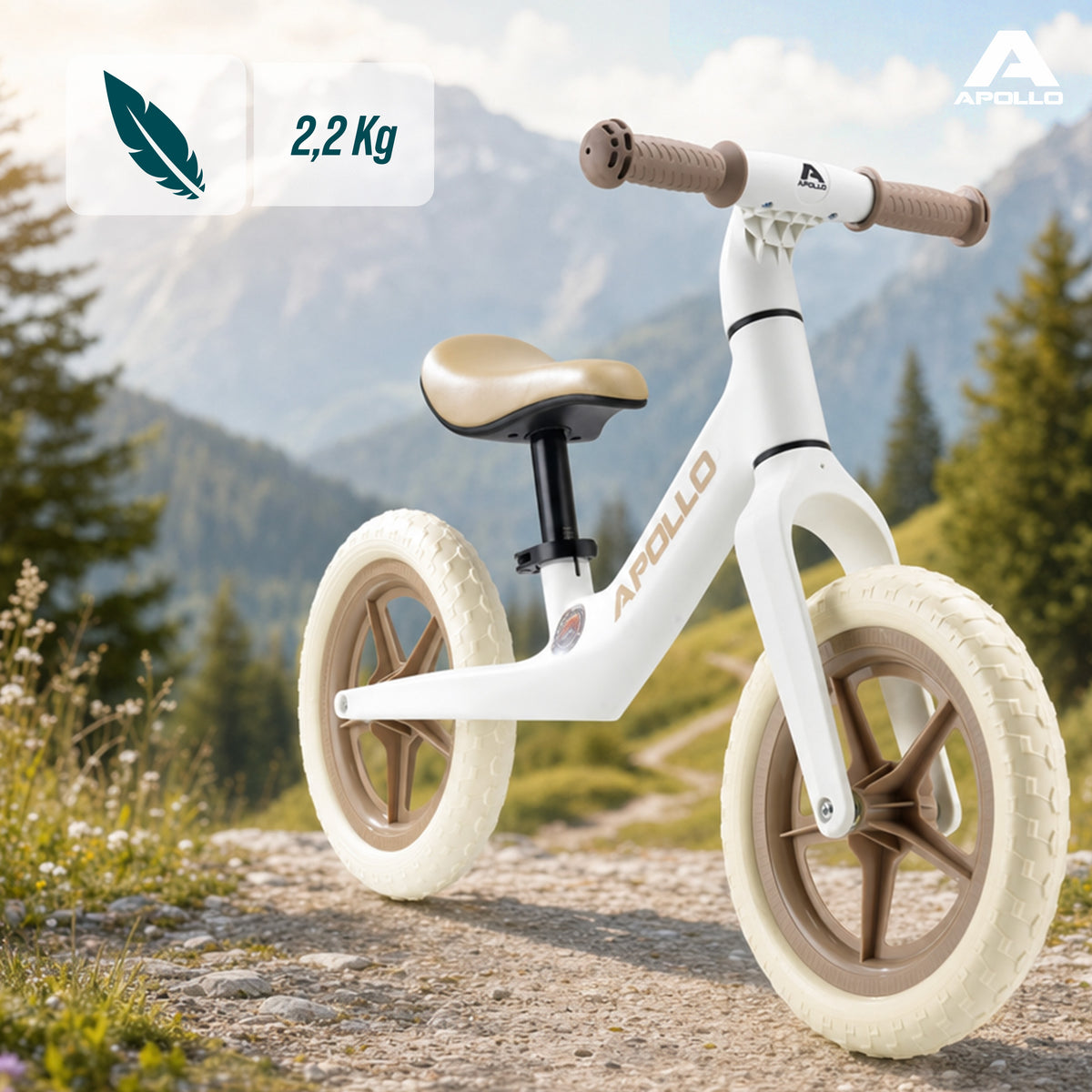 Apollo Funsport France - Draisienne Trailbuddy dès 2 ans – Draisienne enfant 12 pouces - Blanc