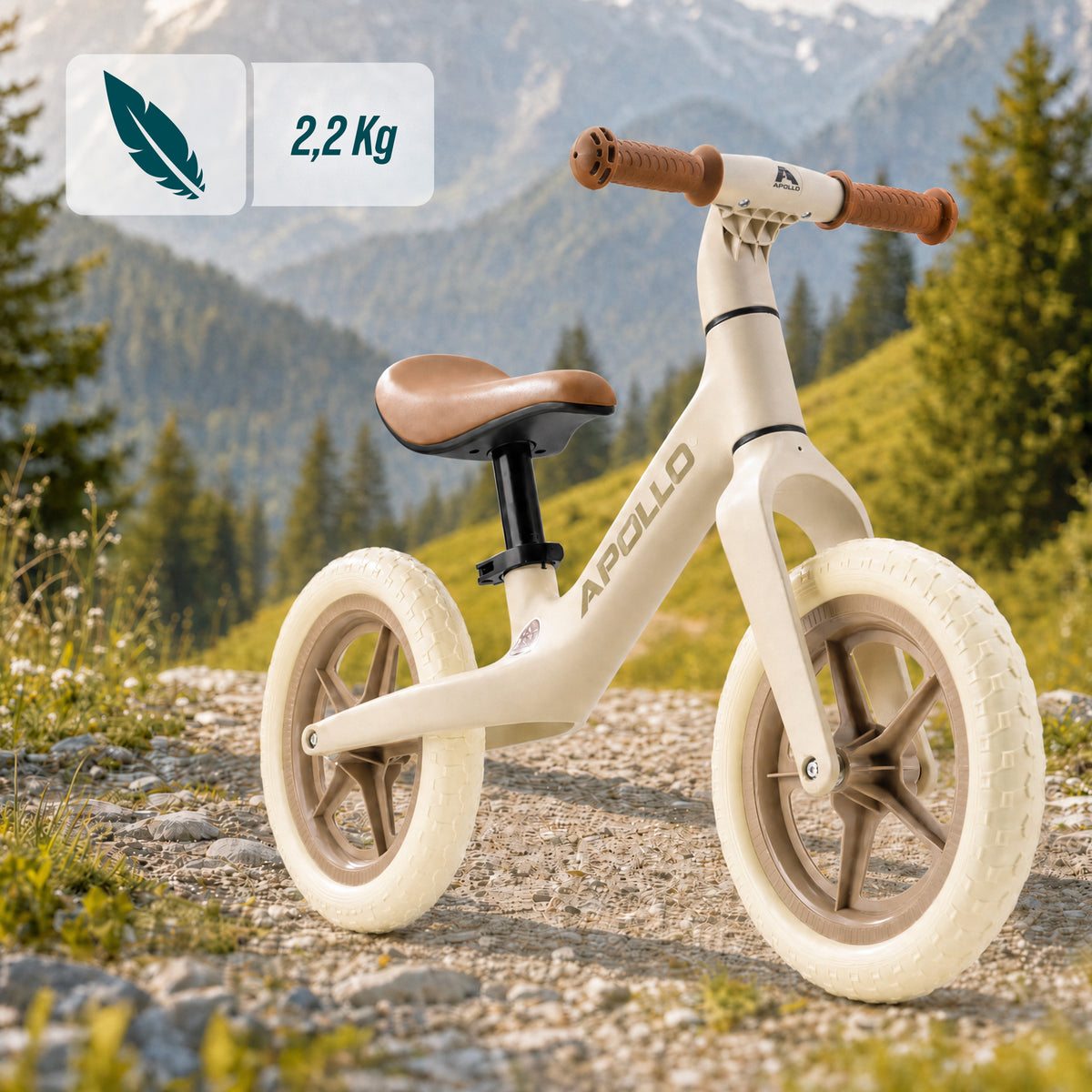 Apollo Funsport France - Draisienne Trailbuddy dès 2 ans – Draisienne enfant 12 pouces - Beige