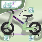 Apollo Funsport France - Draisienne LED Trailbuddy pour enfants dès 2 ans – Draisienne 12 pouces avec éclairage - Vert