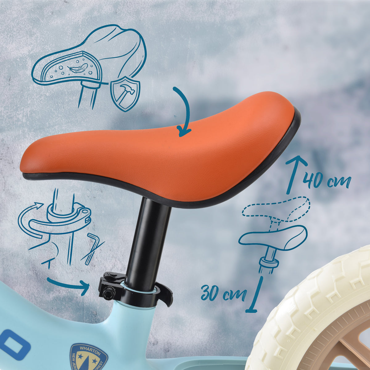 Apollo Funsport France - Draisienne Trailbuddy dès 2 ans – Draisienne enfant 12 pouces - Bleu