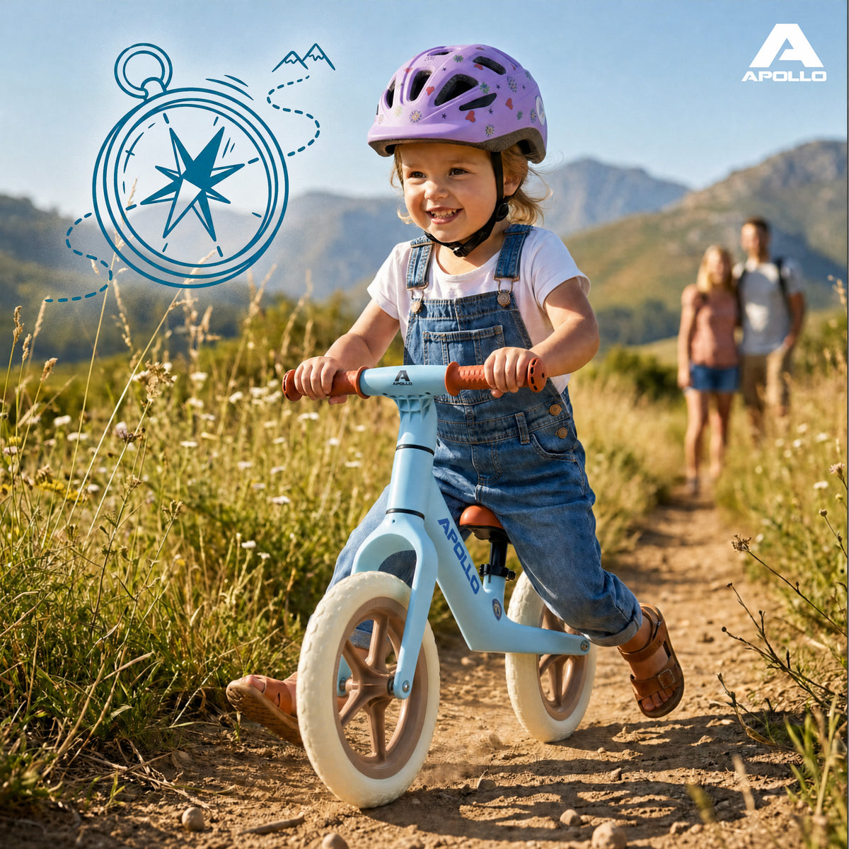 Apollo Funsport France - Draisienne Trailbuddy dès 2 ans – Draisienne enfant 12 pouces - Bleu