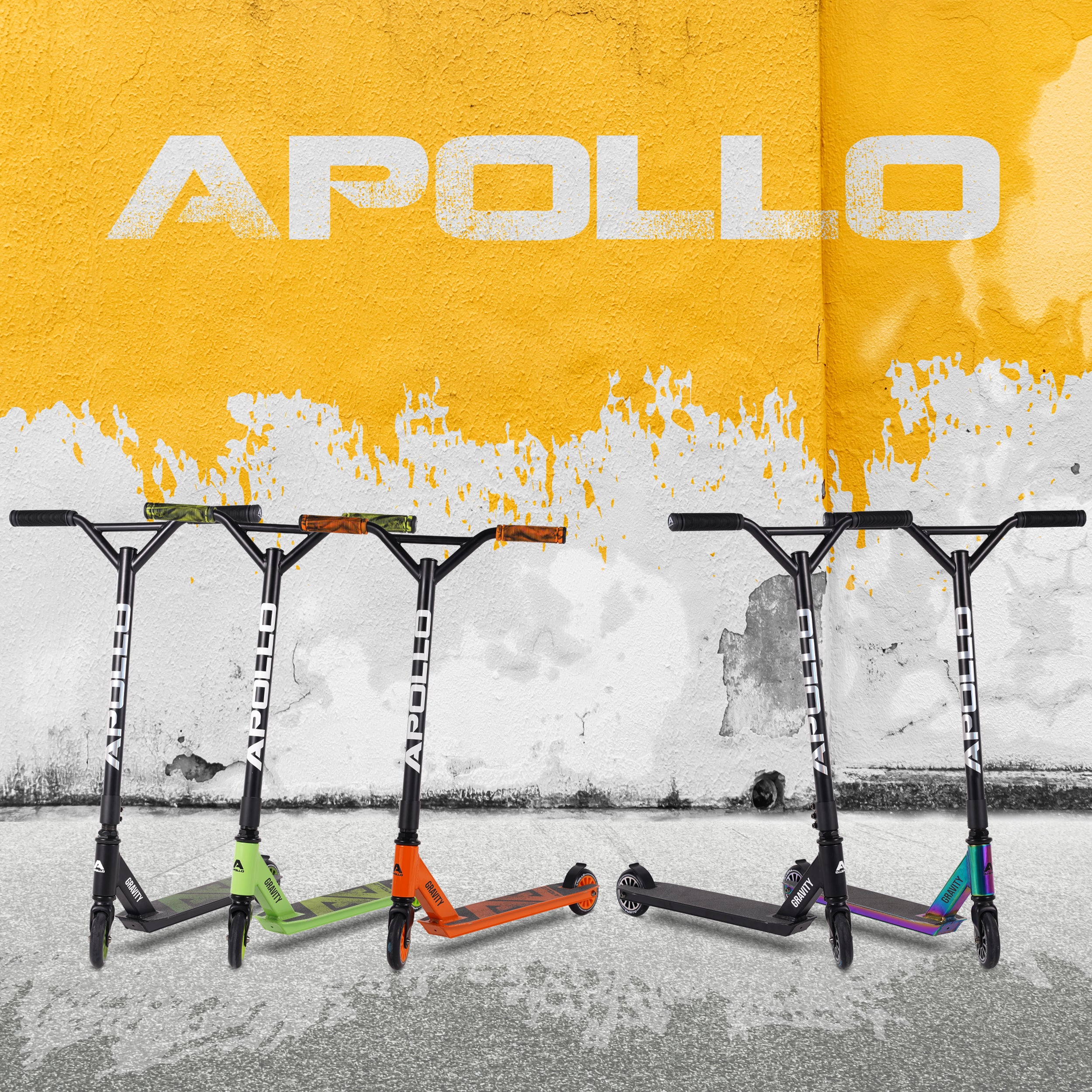 Apollo Funsport FR - Apollo Stunt Scooter Gravity - Trottinette fun pour enfants et adolescents - Noir brillant