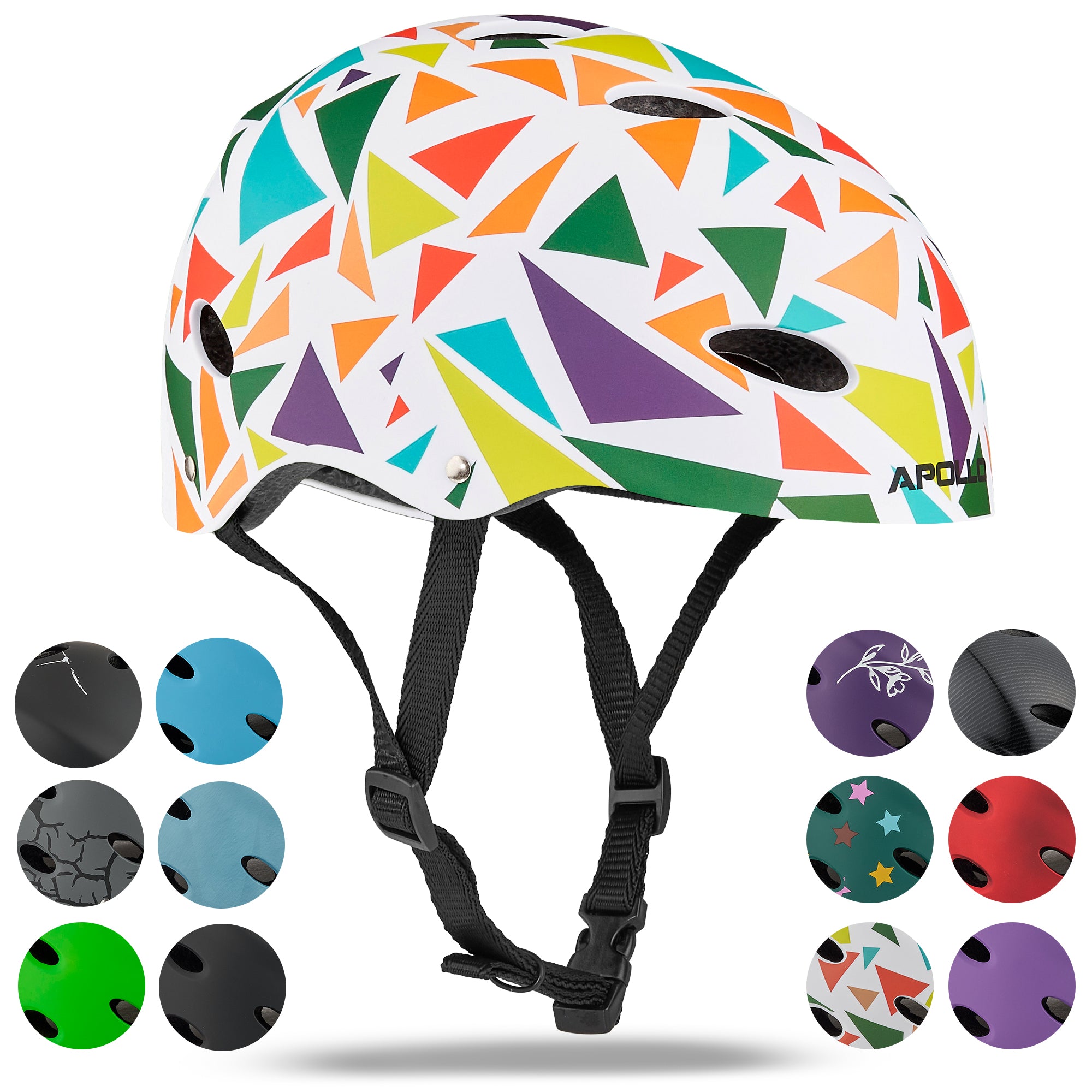 Apollo - Casque réglable pour skate et vélo - Triangle