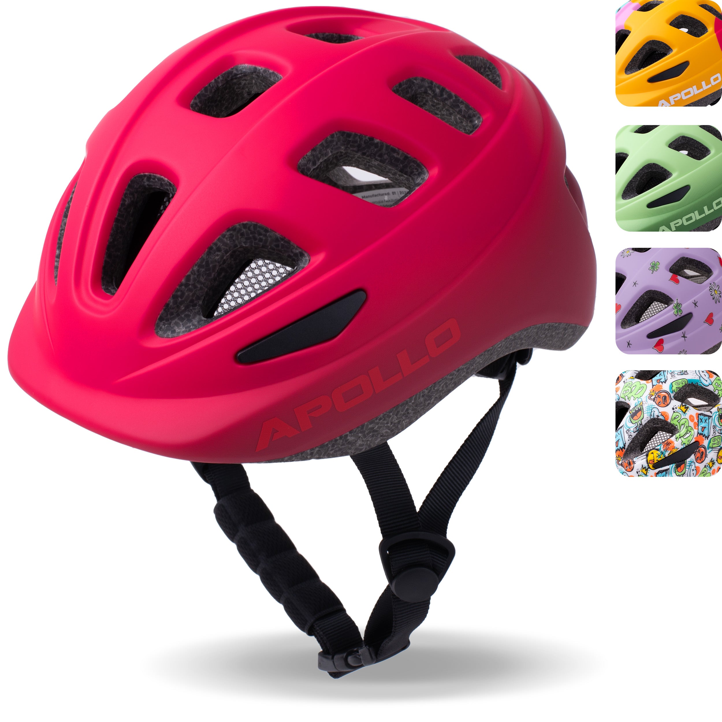 Apollo - AKZEPTABEL Apollo Kinder Fahrradhelm, Helm für Kinder & Jugendliche, Multisport Helm - Red Fade - M (51-56 cm) - Default Title