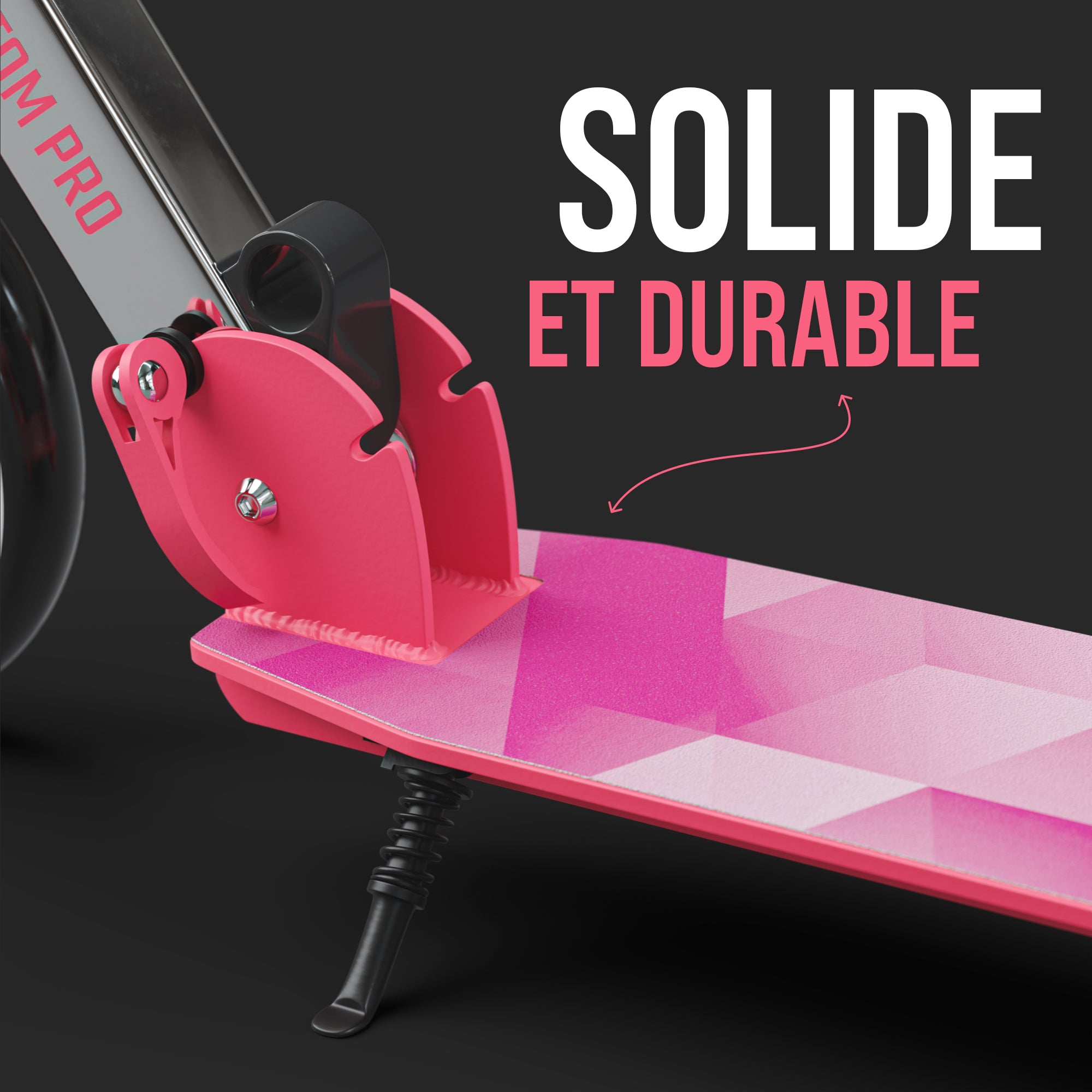 Apollo - Klappbarer City Roller für Kinder "Phantom" höhenverstellbarer Tretroller - Pink Silber