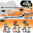 Apollo Funsport France - Trottinette enfant Apollo Whizzie LED, trottinette pliable à trois roues réglable en hauteur pour les enfants à partir de 3 ans - Girafe