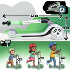 Apollo Funsport France - Trottinette enfant Apollo Whizzie LED, trottinette pliable à trois roues réglable en hauteur pour les enfants à partir de 3 ans - Chat