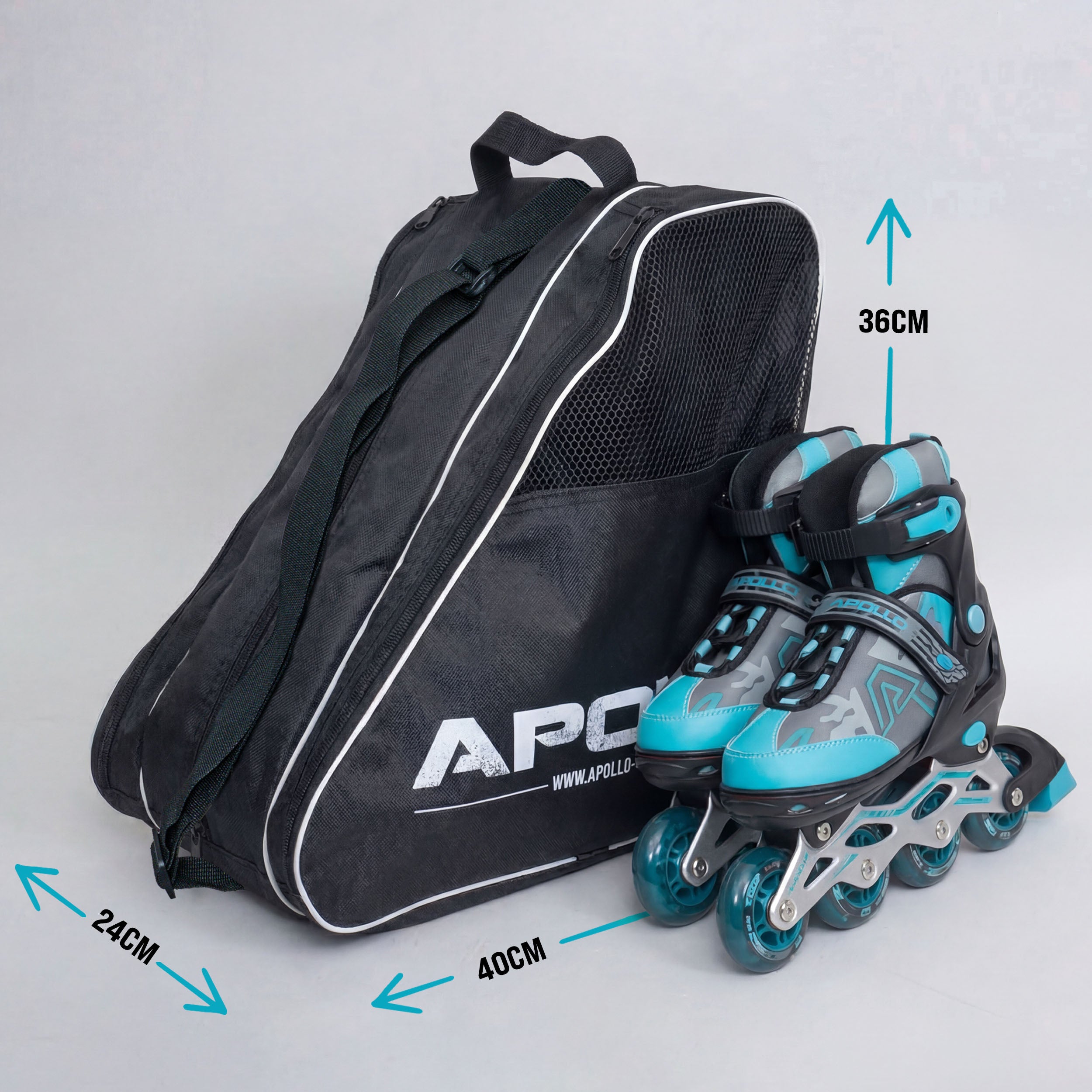 Apollo Funsport France - Sac pratique pour patins à glace et patins à roulettes, élégante housse de transport pour skates et rollers, accessoires inclus -